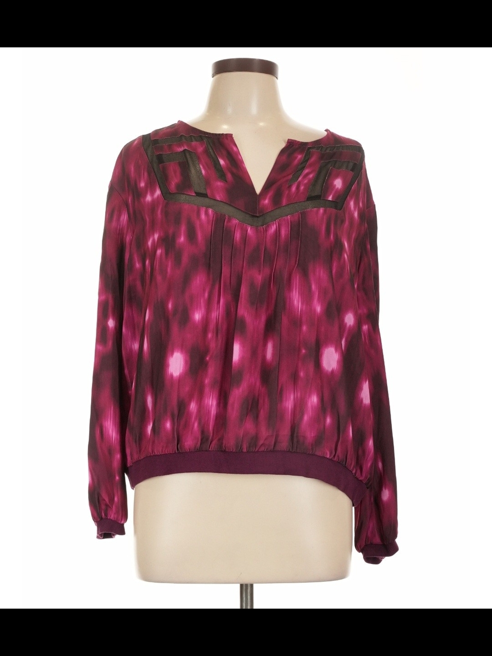 Calvin Klein Jeans Purple Tie-Dye Blouse with Dark Trim